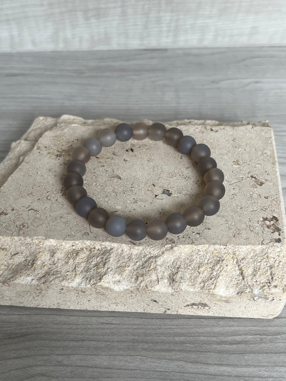 Grey Agate Gemstone Bracelet