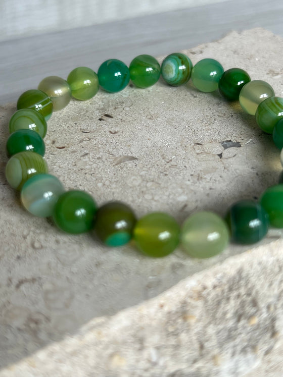 Green Agate Gemstone Bracelet