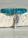 Blue Cat Eye Bracelet with Angel Wings