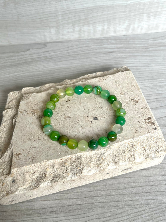 Green Agate Gemstone Bracelet