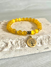 Gold Cat Eye Bracelet with Tree of Life Symbol