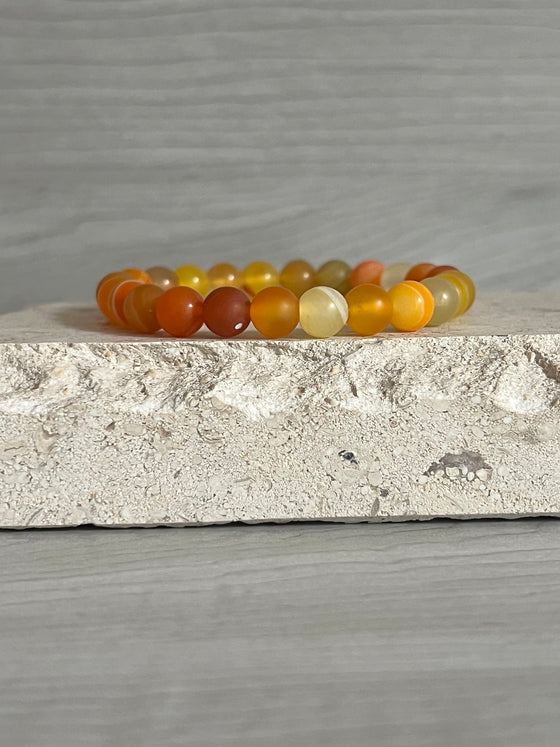 Orange Agate Gemstone Bracelet