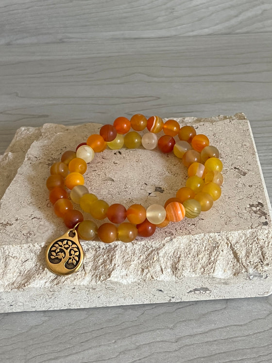 Orange Agate Gemstone Bracelet