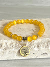 Gold Cat Eye Bracelet with Tree of Life Symbol