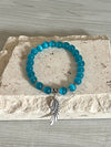 Blue Cat Eye Bracelet with Angel Wings