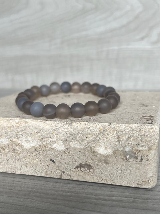 Grey Agate Gemstone Bracelet