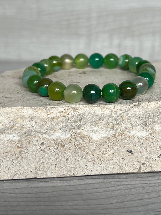 Green Agate Gemstone Bracelet