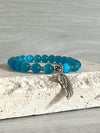 Blue Cat Eye Bracelet with Angel Wings