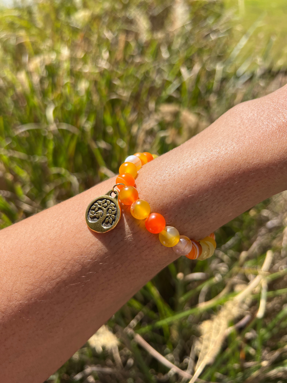 Orange Agate Gemstone Bracelet